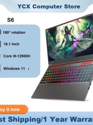 S01ac4b369b2a47d69841e80b89ff01f5s.jpg S6 laptop gamer Intel Core i9-13900HK RTX4050 6G 16.1 Inch 4800mah gaming laptop fingerprint DDR5 144 Hz lightweight laptops