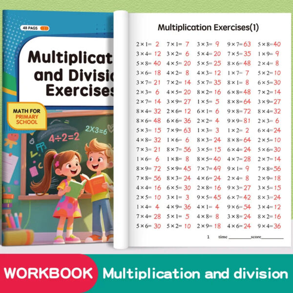 S01e867bcf91b499fb1a2d96855c635aep.jpg Children's math workbooks, multiplication and division practice books, arithmetic cards, school supplies, student math learning