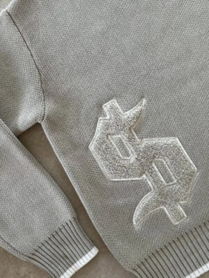 Men Gray Money Sign Sweater Y2k American Dollar Knit Pullover Vintage Classic Streetwear Warm Winter Crewneck Top Casual Fashion