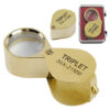 S0263a139453c42829724dee05817db98p.jpg 30X Folding Pocket Jeweler Magnifier Golden Color Foldable Magnifying Glass Portable Jewelry Loupe Monocle Mini Microscope Lupa