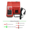NEW Replacement Li-ion Battery Charger Multi Voltage Charger for Milwaukee 14.4V-18V 48-11-1850 48-11-1840 48-11-1815 48-11-1828