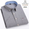 S0380aea9bfed4e4a87b45449b3f330e5F.jpg Fashionable Men's Shirt Short Sleeve 100% Cotton Oxford Stripe Plaid Formal Men's Casual Social Shirt Available in Large Sizes