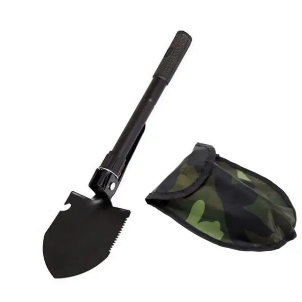 1PC Engineer Shovel Military Shovel with Compass Outdoor Multifunctional Folding Military Shovels Vehicle Camping Fishing Spades