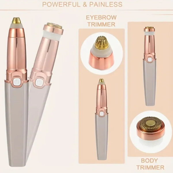 2 in 1 Face Shaver and Eyebrow Trimmer Rechargeable Lips  Facial Hair Remover Women Electric Portable