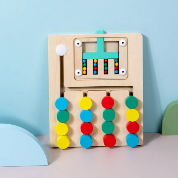 S043a09ecb5124cf8a4f59e17e6e873aae.jpg Four color walking double-sided game chess, children's logical thinking training, Montessori early education puzzle toys for you
