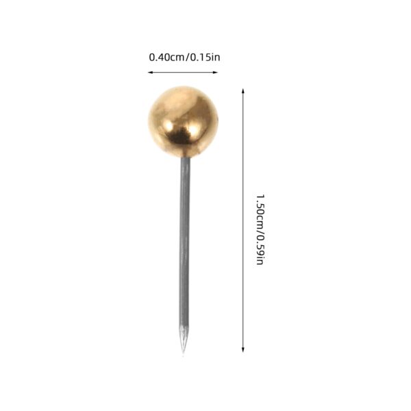 400Pcs Plastic Pin Tack Needle Bulletin Board Push Flag Map Round Travel National Thumb Stick Photo Holder (Golden)
