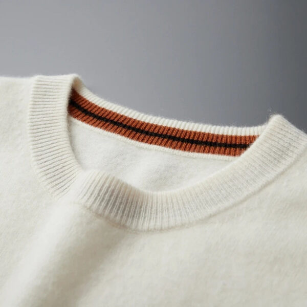 S054fd5030ef3440186d05131a35b5c29O.jpg Autumn Winter Men's O-Neck Pullover Sweater 100% Cashmere Simple Basic Knitwear Cashmere Solid Color Clothing Casual Warm Tops