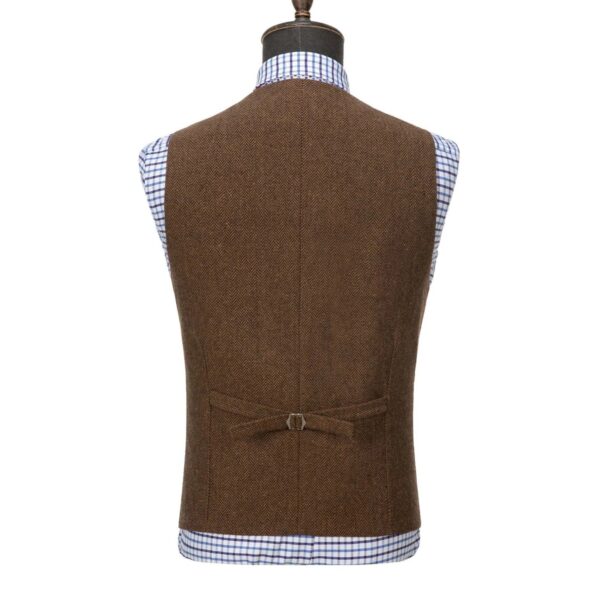 S05aacbe3a8b24c30b63e80621f6841b74.jpg Wool Tweed Men's Suits Vest for Groomsmen Wedding Lapel Casual Slim Business Vests Sleeveless Waistcoat Male Gilet Homme Vests