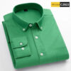 S062aaada3bc84f7abfd2e4a3a6064852l.jpg New in shirt 100%cotton long-sleeve shirts for men fashion Casual plain shirt solid color Oxford single pocket top white clothes