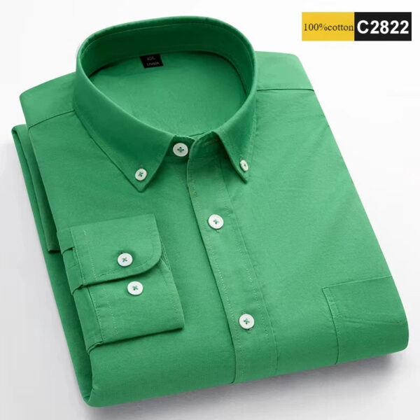 S062aaada3bc84f7abfd2e4a3a6064852l.jpg New in shirt 100%cotton long-sleeve shirts for men fashion Casual plain shirt solid color Oxford single pocket top white clothes
