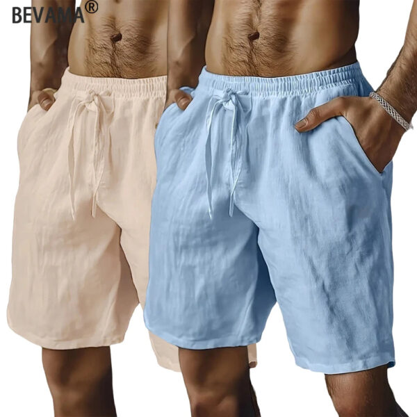 S06ff12d6a9be4a00adc51839bea19646T.jpg Summer New Men's Breathable Shorts Hawaii Beach Short Pants Male Solid Color Trousers Loose Lightweight Short Streetwear