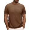 S082a6a2417814695b4dbc73ad2e04e70r.jpg British style Summer Solid Short Sleeve Knitted T-shirt Men Fashion O-Neck Stripe Slim Fit Tee High Quality Men Clothing