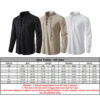 S08ddaac5b67c4ea684d570786c96f316o.jpg 2pcs Set Men's Cotton Linen Shirt and Pants Suits for Men Beach Wear Tracksuit Solid Color Shirts Sweatpants Hawaiian Vacation