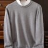 S08e38b61c0e64b5686306e558ca9483bi.jpg Choice Men's Wool Sweater Autumn Winter New Round Neck Pullover Loose Solid Color Bottoming Shirt Long Sleeve Smart Casual Tops
