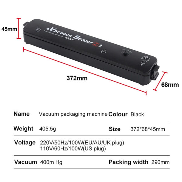 S09738363dbb34e1db408b9c87ac5625ap.jpg TINTON LIFE 220V/110V Vacuum Sealer Packaging Machine with Free 10pcs Vacuum bags Household Black Food Vacuum Sealer