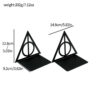 Triangle graphic book end, metal heavy-duty book end, fan organized desktop, home office, iron book end