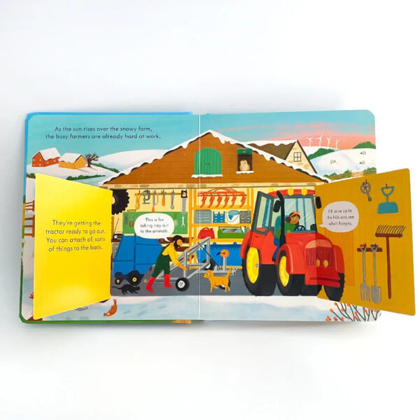 Usborne Peep Inside How A Tractor Works Picture Books for Kids Montessori Educational Parent-child Interaction Flap English Book