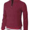 S0a7466f8d4e64953b5f6b5f96bda58bcx.jpg Thickened version2025 Autumn and Winter Men's Quarter-Zip Sweater Pure Cotton Mock Neck Knit Long Sleeve Pullover Sweater 560G