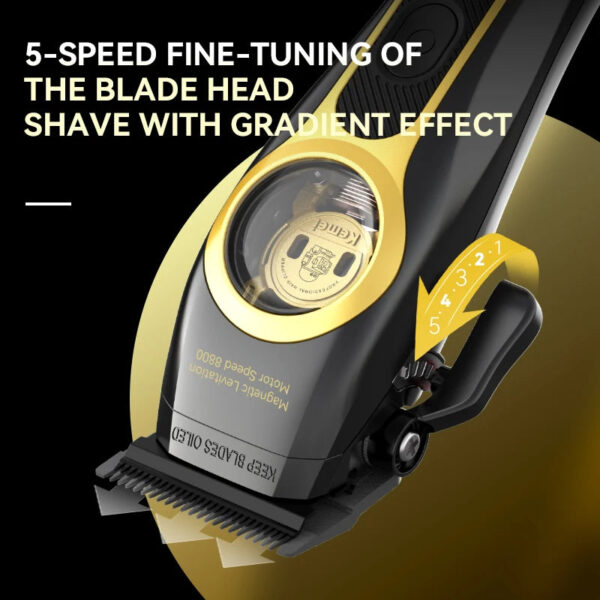 S0ad733b2ec714f84bf340bc399d8e9d7I.jpg Kemei Professional Hair Clipper Magnetic Levitation Motor 8800 Rpm Charging Base Hair Clipper Men's Hair Clipper KM-2373