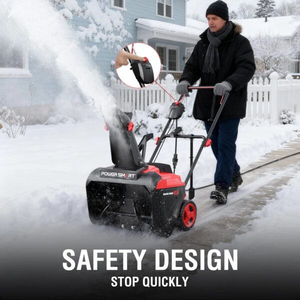 S0ada2d55abec4385940740fb149400f0H.jpg PowerSmart 15A Electric Snow Thrower, 21" Snow Blower with 180° Chute, LED Light, Lightweight for Yard, Driveway & Sidewalk