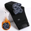 S0b5f4d9a25ff4943a03f9e680977c42aM.jpg Winter Fleece Thick Warm Jeans Men's Slim Straight Elastic Denim Pants Casual Male Clothing Fashion Plush Trousers