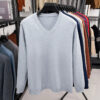 S0b7300a55e95497baaefc32346af5721v.jpg 2025 Men's V-Neck Basic Solid Color Sweatshirt Warm Autumn Knitted Oversize Pullover Elastic round Neck Sweater for Casual Wear