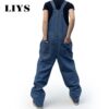 S0c407b24cebf4cd8a64466aef8e446a41.jpg Overalls for Men Denim Suspenders Simple Baggy Jeans Men's Street Casual Solid Mid Waist Loose Washed Jumpsuits Length Tracksuit