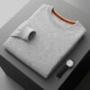 S0c89b79736e14ed6b14eb17f49437d6bZ.jpg Autumn Winter Men's O-Neck Pullover Sweater 100% Cashmere Simple Basic Knitwear Cashmere Solid Color Clothing Casual Warm Tops