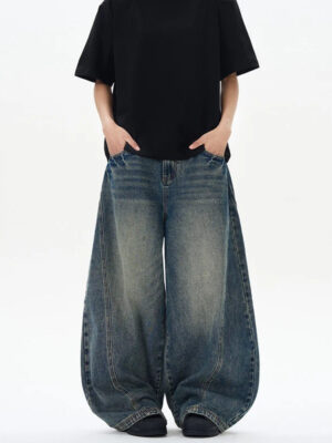 S0ce775e0068e456ea279e9eddadf5e3dP.jpg 2025 Spring New Men's Jeans Oversized Wide Leg Pants Loose Vintage Patchwork Lightning Cracked Denim Trousers Streetwear Male