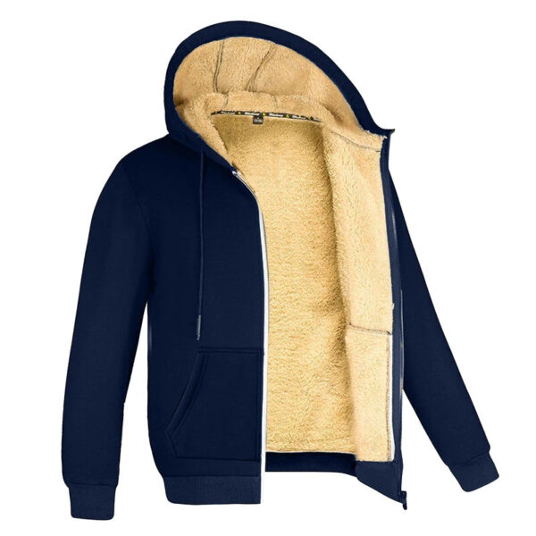 S0d20812d8d6749e09d33fee450c552fds.jpg Winter Lambswool Coats Thicken Warm Jackets Long Sleeve Zipper Hoodies Casual Sports Fleece Black Coat Hooded Men Women Jacket