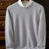 S0d5315f08cca4d018babdafcd210b227G.jpg Choice Men's Wool Sweater Autumn Winter New Round Neck Pullover Loose Solid Color Bottoming Shirt Long Sleeve Smart Casual Tops