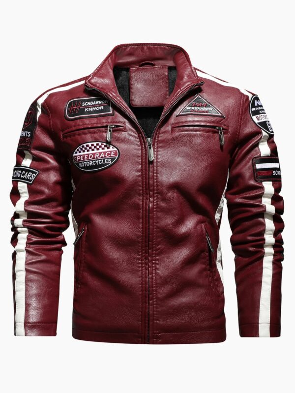 S0d71812013154bfeaa5dced58785ac27h.jpg Men's motorcycle racing suit PU leather label color jacket