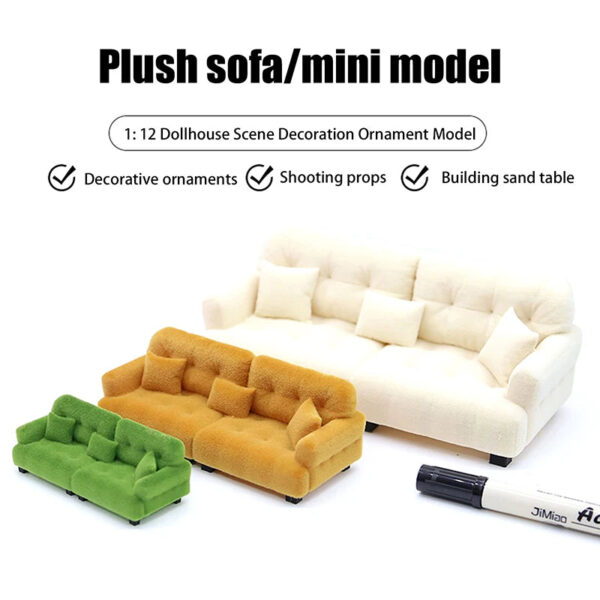 S0e20b9a1862c4409bb35d550a06c8a21a.jpg Dollhouse Simulation Flocking Sofa Model Dollhouse Mini Living Room Furniture Decoration Accessories Pretend Play Toys