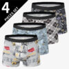 S0eaf073df8514e87821356fabc863c70B.jpg 4/5Pcs European and American Size MEN'S Printed Fashion Boyshort Comfortable MEN'S Waist plus Size Underwear Sexy Swimming Trunk