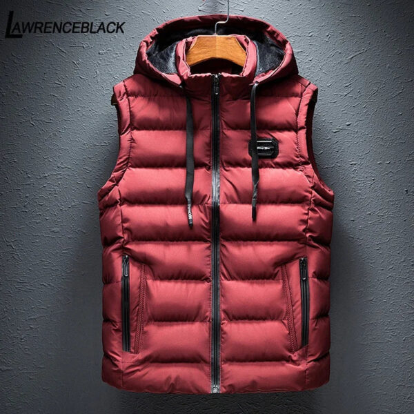 S0f08485418b3473e80d5c28ddada4885P.jpg Brand Mens Jacket Sleeveless Vest Hooded Fashion Casual Coats Male Cotton-Padded Men's Vest Men Zipper Waistcoats Plus size 6XL