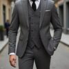 Classic Wedding Tuxedos Slim Fit Bridegroom For Men 3 Pieces Groomsmen Suit Male Formal Business Men Suits(Jacket+Vest+Pants)