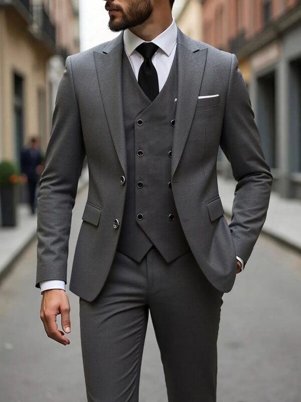 Classic Wedding Tuxedos Slim Fit Bridegroom For Men 3 Pieces Groomsmen Suit Male Formal Business Men Suits(Jacket+Vest+Pants)