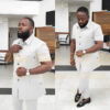 S1067ead91dc94cc1be4752ed22516cc3S.jpg Summer Men's Suits Solid Color Short Sleeve Single Breasted Stand Lapel Casual Outfits 2 Piece Jacket Pants Set Slim Fit Terno