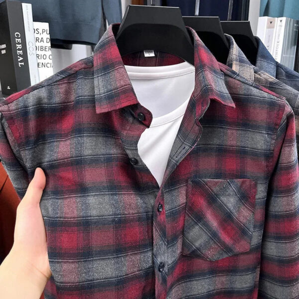 S10f87219e1ac4fceb0244102314c376bv.jpg 2025 Autumn New Men's Printed Striped Long Sleeved Shirt Casual Fashion Versatile Men's Top