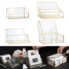Desk Shelf Box Storage Display Stand Acrylic Plastic Clear Desktop Business Card Holder Organizers Case for Home Office