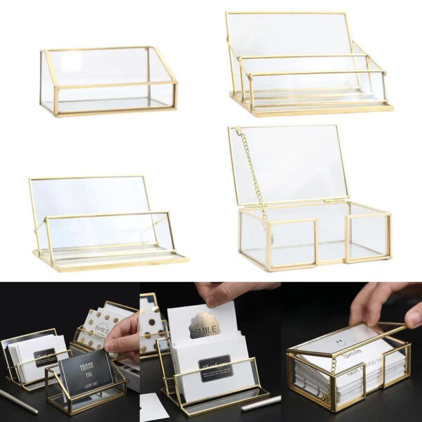 Desk Shelf Box Storage Display Stand Acrylic Plastic Clear Desktop Business Card Holder Organizers Case for Home Office