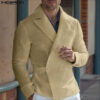 S114e8636da0a4a4a81a9403efa72e13bU.jpg INCERUN Men Blazer Solid Color Lapel Long Sleeve Button Casual Male Suits Streetwear Autumn 2025 Fashion Thin Coats Outerwear