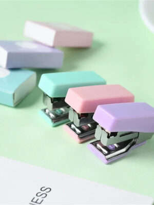 Cute Mini Stapler Morandi Color Metal Stapler Set with 500pcs 10# Staples Binding Tools Cute Stationery School Office Supplies