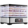 SucceBuy 5 Tray Food Dehydrator Machine 300W Stainless Steel Electric Food Dryer w/ Digital Adjustable Timer & Temperature