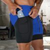S11779d4d34cb43e18c1ac1f5fc640990m.jpg Running Shorts Men Sportswear 2 In 1 Compression Jogging Short Pants Double-deck Bottoms Gym Fitness Training Sport Shorts
