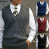S11a09da88b8a4b9aa61b16b6dcd2cd19w.jpg 2026 Men's Autumn Winter Warm Casual Knitted Sweater Vest Sleeveless V Neck Fleece Western Sweaters for Men Sueter Para Hombre