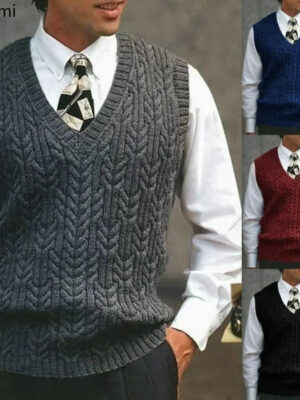 S11a09da88b8a4b9aa61b16b6dcd2cd19w.jpg 2026 Men's Autumn Winter Warm Casual Knitted Sweater Vest Sleeveless V Neck Fleece Western Sweaters for Men Sueter Para Hombre