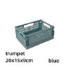 Simple Table Top Folding Storage Basket Decorative Plastic Storage Box Stationery Cosmetics Toy Stackable Storage Box