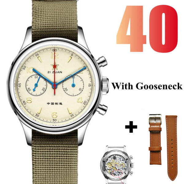 S1266b4c69eda4a669ca4f85f89c77c6cX.jpg RED STAR 38mm Men's 1963 Chronograph Mechanical Watch Pilot with Seagull Movement ST1901 Air Force Aviation Sapphire Goose 40mm