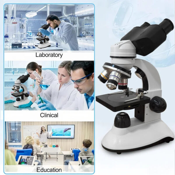 Binocular Compound Microscope for Students,40X-2000X Acrylic Transparent Stage Microscope,Microscope Kit for Adults and Beginner